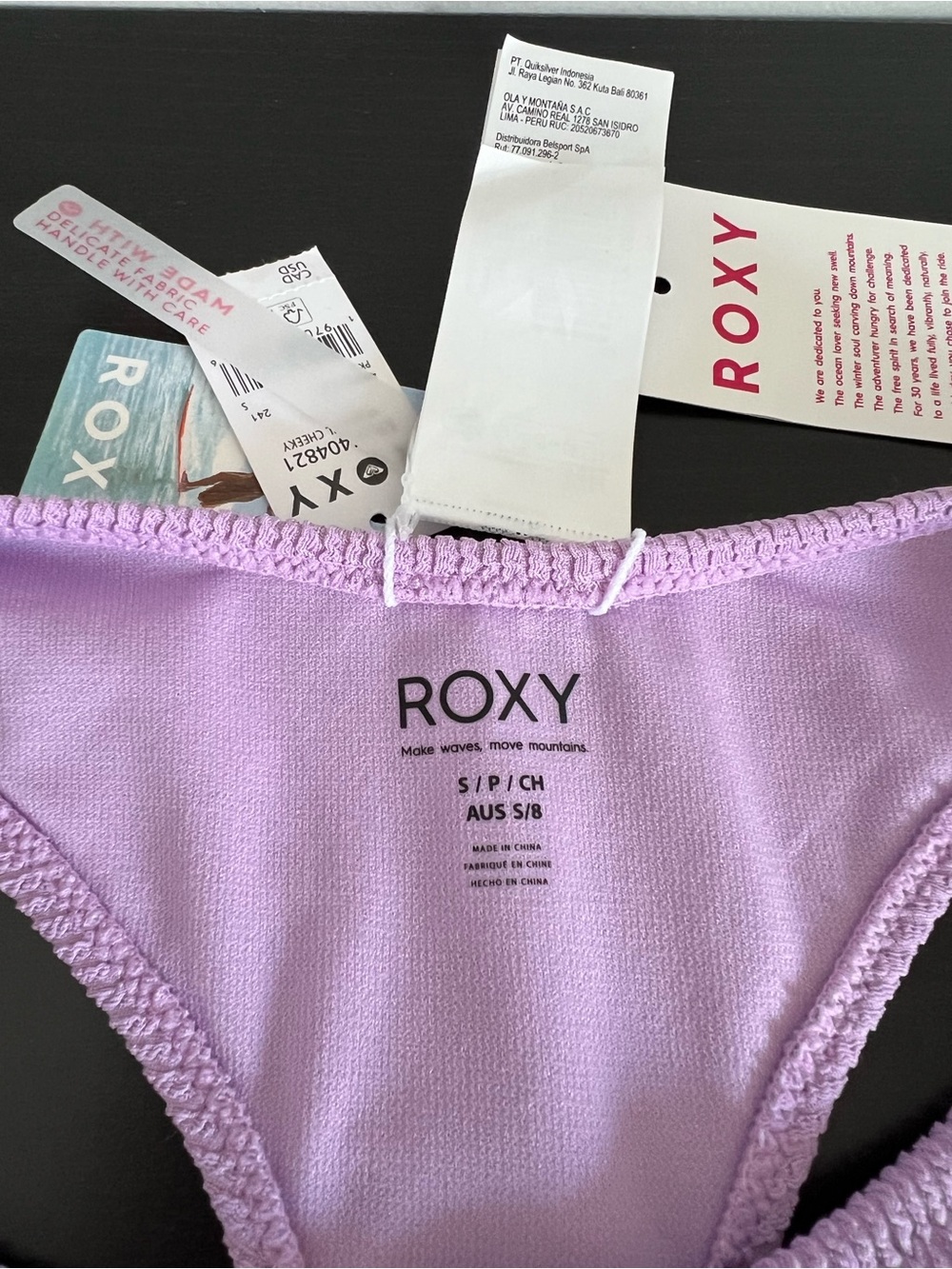 2/$32 Roxy Lilac Textured Bikini Set | Size Small - Picture 7 of 16